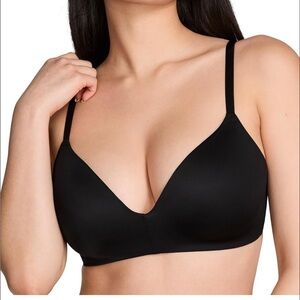 Victoria's Secret Pink Bra Womens Black Wireless Lightly Lined Bralette Top Sz M